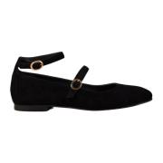 Zwart Suède Ballet Flats Alohas , Black , Dames