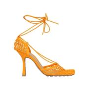 Pre-owned Leather heels Bottega Veneta Vintage , Orange , Dames