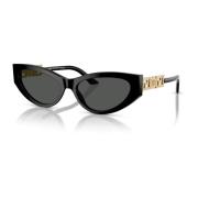 Cat-Eye Zonnebril met Donkergrijze Lens Versace , Black , Dames