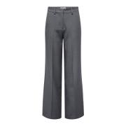 Wide Trousers Only , Gray , Dames
