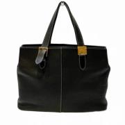 Pre-owned Leather handbags Burberry Vintage , Black , Dames