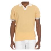 Gele Contrast Polo Shirt 3D Wafel Drumohr , Yellow , Heren
