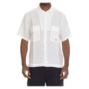 Witte Linnen Half Mouw Shirt C.p. Company , White , Heren