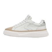 Leather and fabric sneakers Lipari Voile Blanche , White , Dames