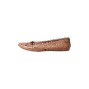 Pre-owned Leather flats Alaïa Pre-owned , Brown , Dames