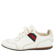 Pre-owned Leather sneakers Gucci Vintage , White , Dames