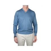 Vintage Zomer Cashmere V-Hals Sweater - Blauw Gran Sasso , Blue , Here...