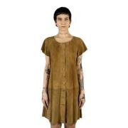 Pre-owned Leather dresses Prada Vintage , Brown , Dames