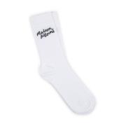 Wit ondergoed handschrift sokken Maison Kitsuné , White , Heren