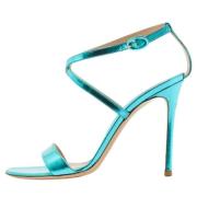 Pre-owned Leather sandals Gianvito Rossi Pre-owned , Blue , Dames