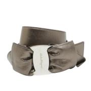 Pre-owned Leather belts Salvatore Ferragamo Pre-owned , Gray , Dames
