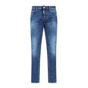 Klassieke Blauwe Denim Jeans Dsquared2 , Blue , Heren