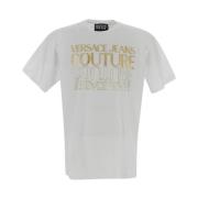 Katoenen Logo T-Shirt Versace Jeans Couture , White , Heren