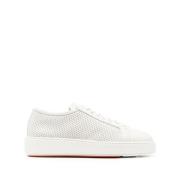 Witte Leren Casual Sneakers voor Vrouwen Santoni , White , Dames