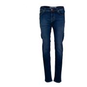 Luxe Super Slim Jeans in Medium Wassing Jacob Cohën , Blue , Heren
