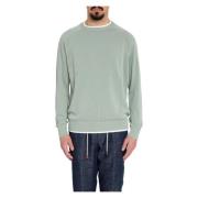 Katoenen Crewneck Sweater Eleventy , Green , Heren