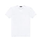 Wit Geborduurd Handtekening T-Shirt Dolce & Gabbana , White , Heren