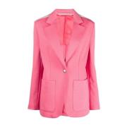 Fuchsia Katoenen Blazer met Gestreepte Mouwen Palm Angels , Pink , Dam...