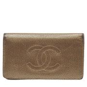 Pre-owned Leather wallets Chanel Vintage , Yellow , Dames