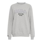 Lichtgrijze Sweatshirt met Geborduurd Logo Ball , Gray , Dames