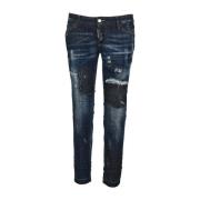 Slim Fit Blauwe Jeans Dsquared2 , Blue , Dames