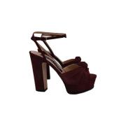 Pre-owned Suede heels Sergio Rossi Pre-owned , Brown , Dames