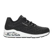 Zwarte Dierenprint Comfort Sneaker Skechers , Black , Dames