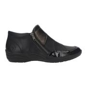 Comfortabele Basic Lage Schoenen met Rits Remonte , Black , Dames