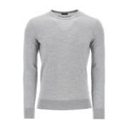 Gezellig Gebreide Pullover Sweater Ermenegildo Zegna , Gray , Heren