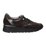 Bruin Suède Comfort Sneaker voor Dames Waldläufer , Brown , Dames