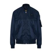 Marineblauw Logo Jas Blauer , Blue , Heren