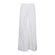 Wide Trousers Via Masini 80 , White , Dames