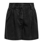Zwarte Lyocell Shorts met Voorzakken Only , Black , Dames