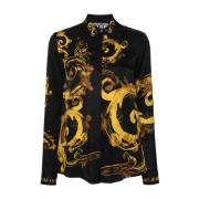Zwart Waterverf Barok Twill Shirt Versace Jeans Couture , Multicolor ,...