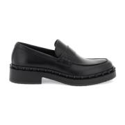 Studded Leather Loafers Valentino Garavani , Black , Heren