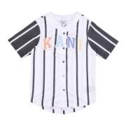 Gestreept blok baseball shirt met knopen Karl Kani , Multicolor , Here...