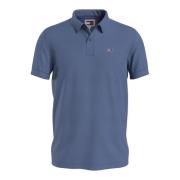 Slim Placket Polo Shirt Tommy Jeans , Blue , Heren
