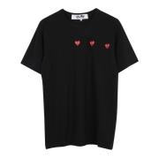 Hartenprint Zwart T-shirt Comme des Garçons Play , Black , Heren