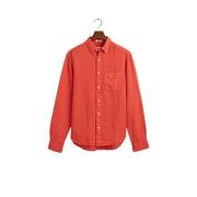 Linnen Regular Fit Overhemd Gant , Orange , Heren