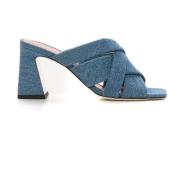 P-denim Sandals Pollini , Blue , Dames