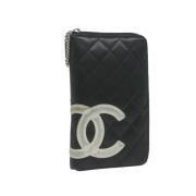 Pre-owned Leather wallets Chanel Vintage , Black , Unisex