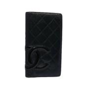 Pre-owned Leather wallets Chanel Vintage , Black , Dames