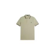 Contrast Gestreept Katoenen Poloshirt Fred Perry , Green , Heren