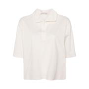 Oversized Katoenen Polo Shirt Moncler , White , Dames