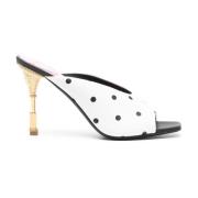 Polka Dot Witte Muiltje Kalf Balmain , White , Dames