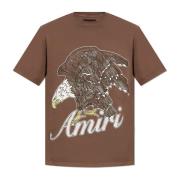 T-shirt met logo Amiri , Brown , Heren