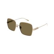 Square Metal Frame Sunglasses Gucci , Yellow , Dames