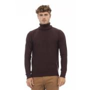 Bruine Merinowollen Turtleneck Sweater Alpha Studio , Brown , Heren
