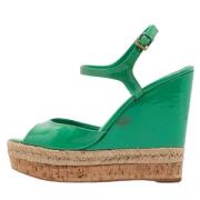 Pre-owned Leather sandals Gucci Vintage , Green , Dames