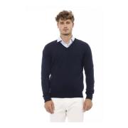 V-neck Knitwear Alpha Studio , Blue , Heren